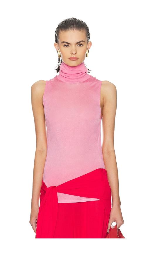 helsa arlena sleveeveless turtleneck in pink. - size m (also in s, xl)