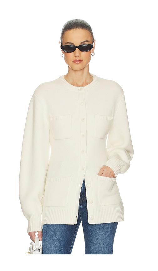 helsa devika wool cashmere cardigan in cream. - size s (also in xs)