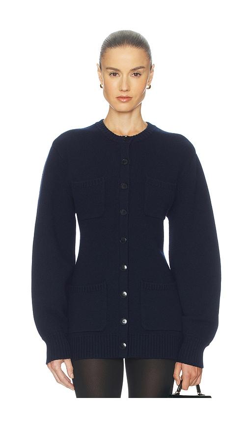 helsa devika wool cashmere cardigan in navy. - size xl (also in xs)