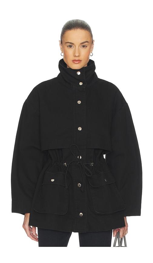 helsa garment washed utility jacket in black. - size s (also in xl, xs)