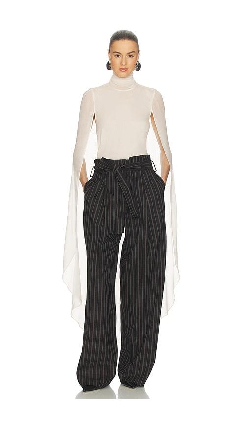 helsa georgette cape top in ivory. - size l (also in m, s, xl, xs, xxs)