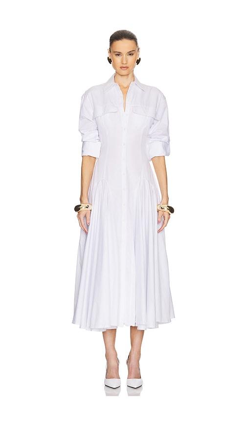 helsa godet shirt dress in white. - size l (also in xxs, xs, s, m)