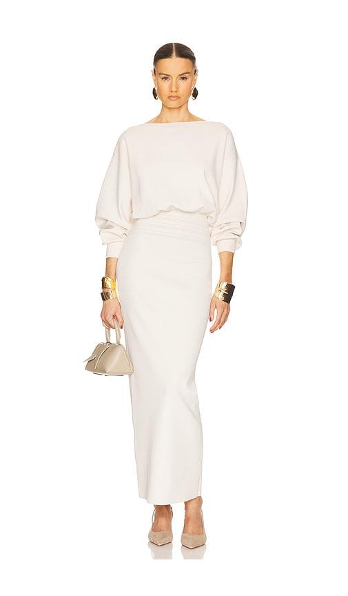 helsa hildie maxi dress in cream. - size l (also in xxs, xs, s, m, xl)