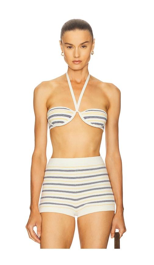 helsa inda knit bra in cream,navy. - size m (also in s)