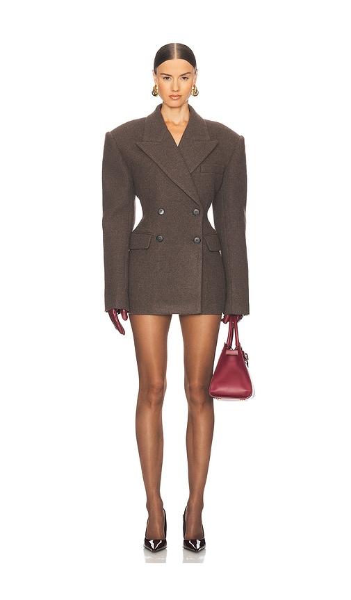 helsa italian wool blend blazer in brown. - size m (also in s)