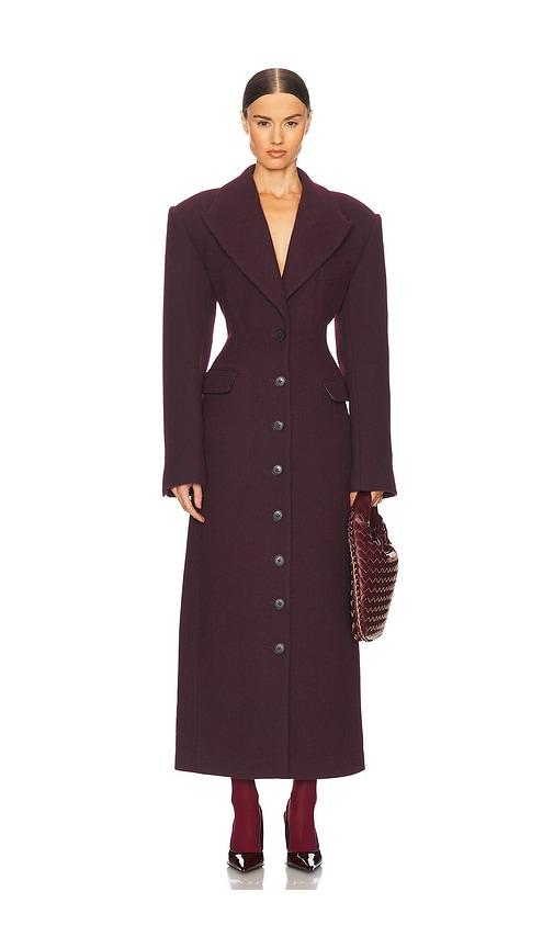 helsa italian wool blend topcoat in burgundy. - size s (also in xs, xxs)