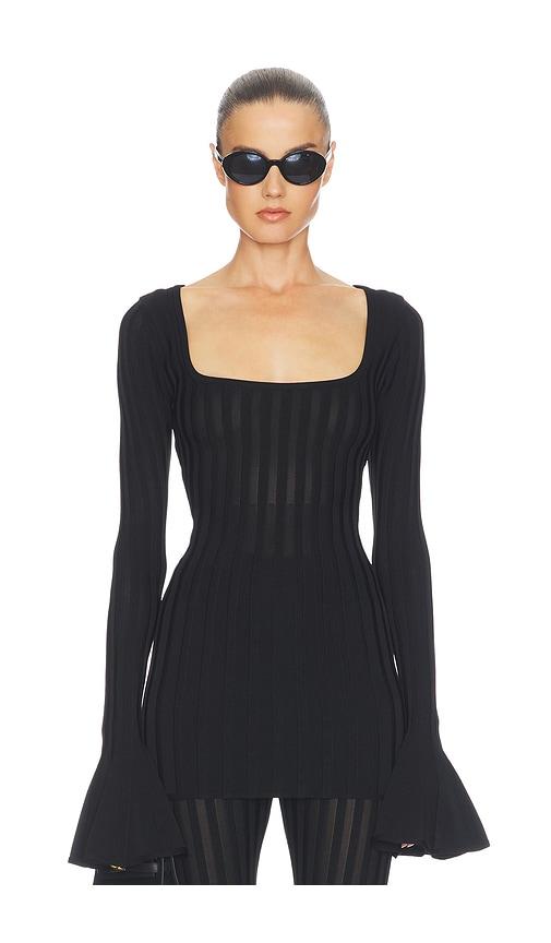 helsa kayleigh flared tunic in black. - size m (also in xs)
