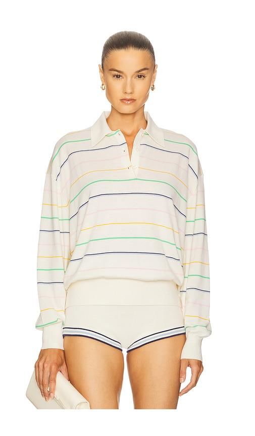 helsa kaysee oversized polo in cream. - size l (also in xxs, xs, s, m)