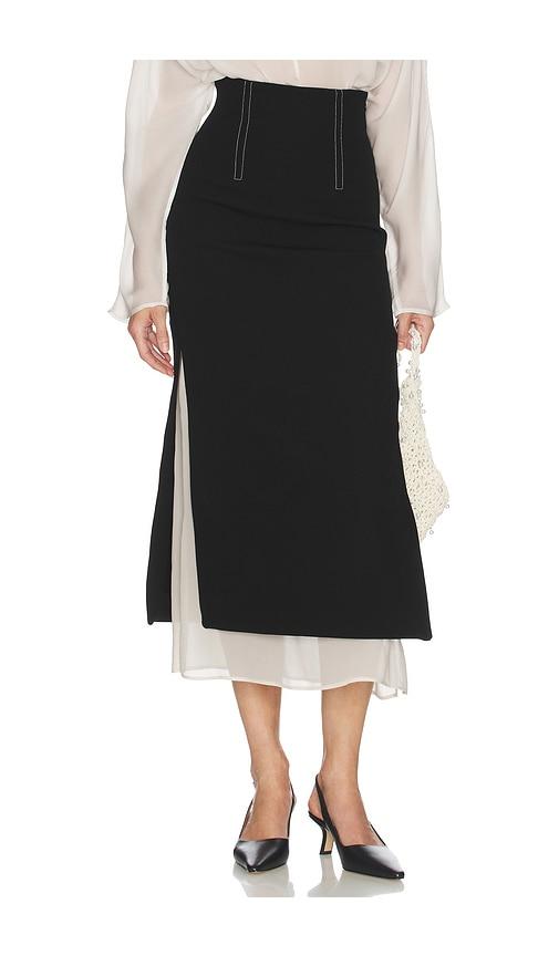 helsa layered skirt in black,white. - size l (also in m, s, xl, xs, xxs)