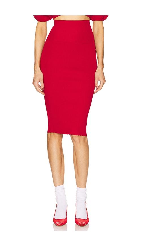 helsa luella midi skirt in red. - size l (also in xl, xs, xxs)