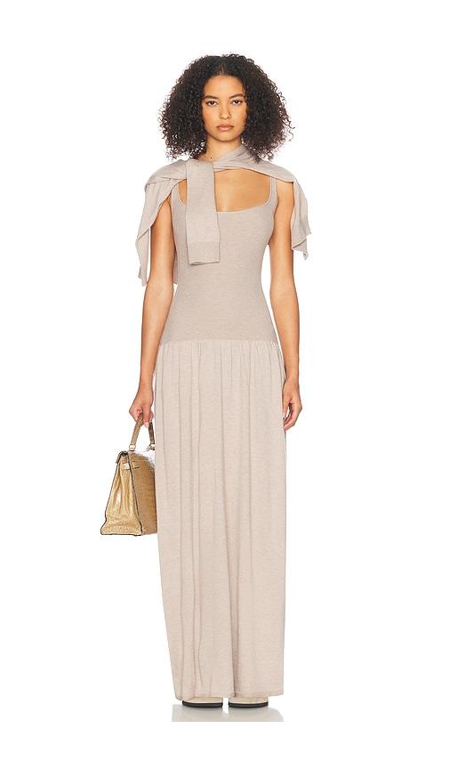 helsa maddison maxi knit dress in taupe. - size l (also in m, xl)
