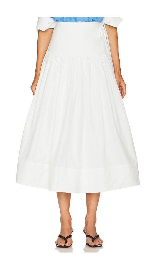 helsa midi wrap skirt in tech poplin in white. - size l (also in m, xl, xs, xxs)