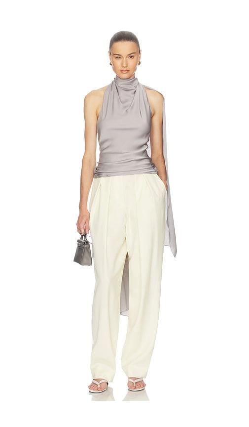 helsa natasha silk halter in grey. - size l (also in m, s, xl, xs, xxs)