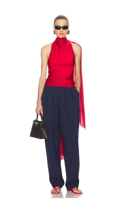 helsa natasha silk halter in red. - size l (also in xxs, xs, s, m, xl)
