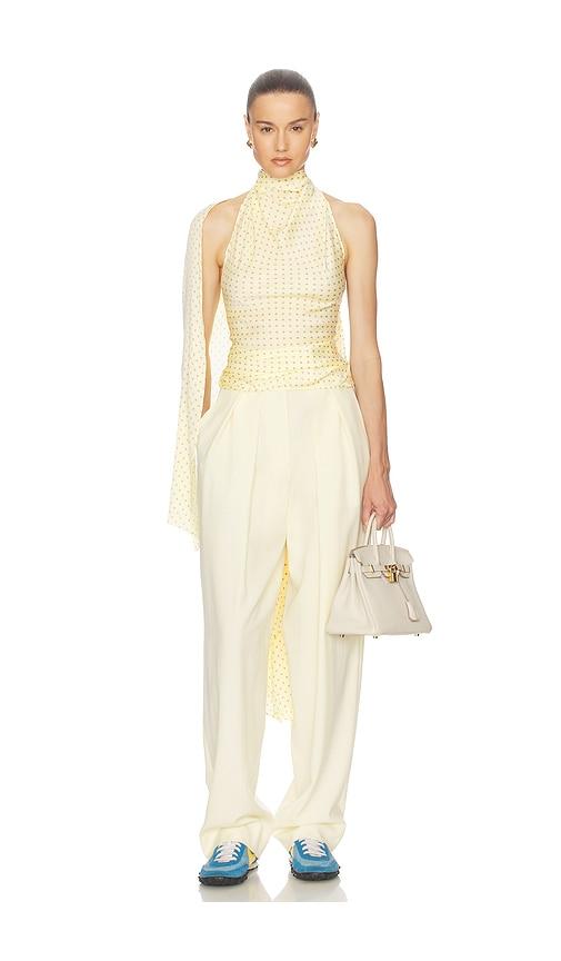 helsa natasha silk halter in yellow. - size l (also in xxs, xs, s, m, xl)