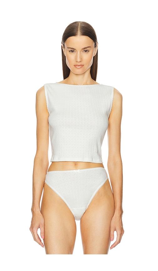 helsa pointelle muscle tank in white. - size m (also in xl)