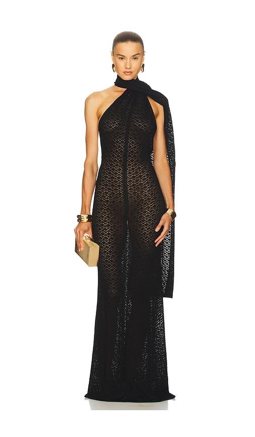 helsa robbyn wrap gown in black. - size l (also in xl)