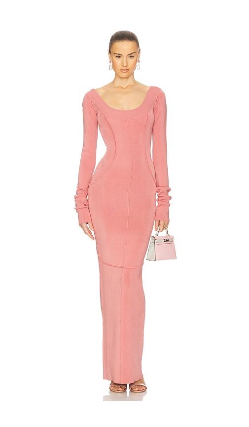 helsa scarlet maxi knit dress in rose. - size l (also in s, m)