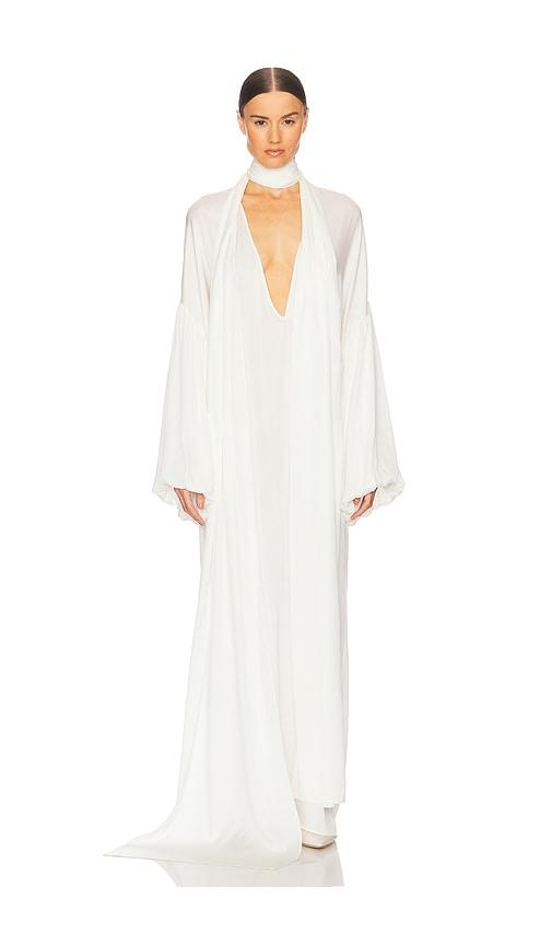 helsa serafina silk dress in white. - size m (also in xs, s)