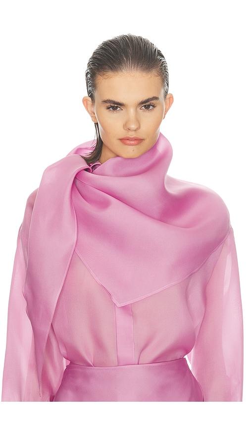 helsa silk gazar head scarf in pink.