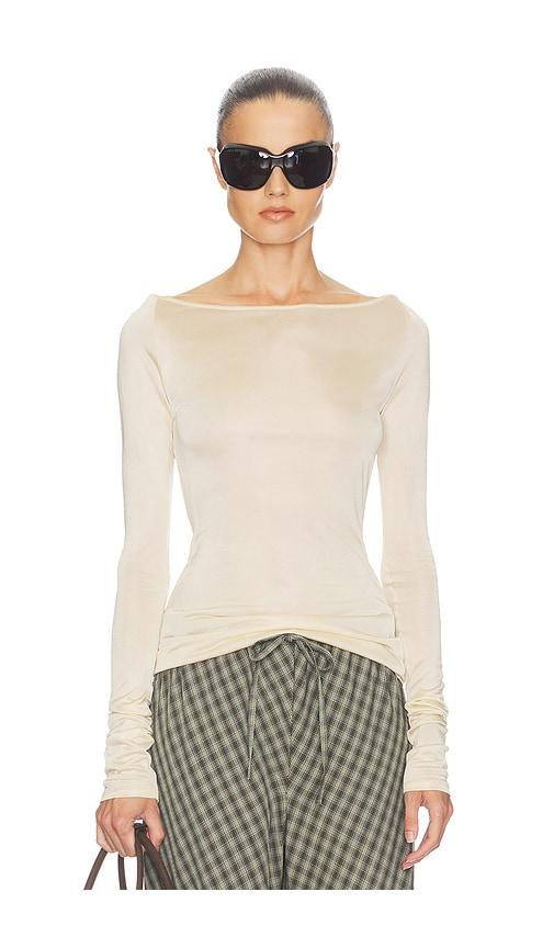 helsa slinky jersey off the shoulder top in neutral. - size l (also in s, m, xl)