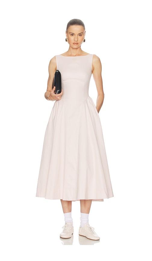 helsa stretch cotton sateen midi dress in pink. - size m (also in xxs, xs, s)