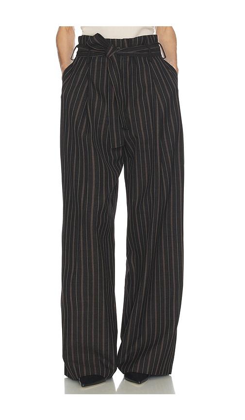 helsa stripe twill super baggy pants in charcoal. - size l (also in xxs, xs, s, m, xl)