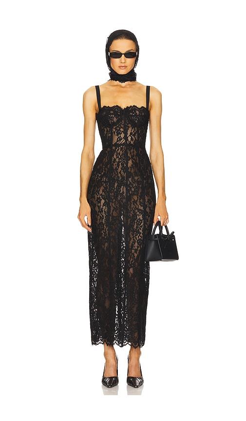 helsa the lace column dress in black. - size l (also in xs, s, m, xl)