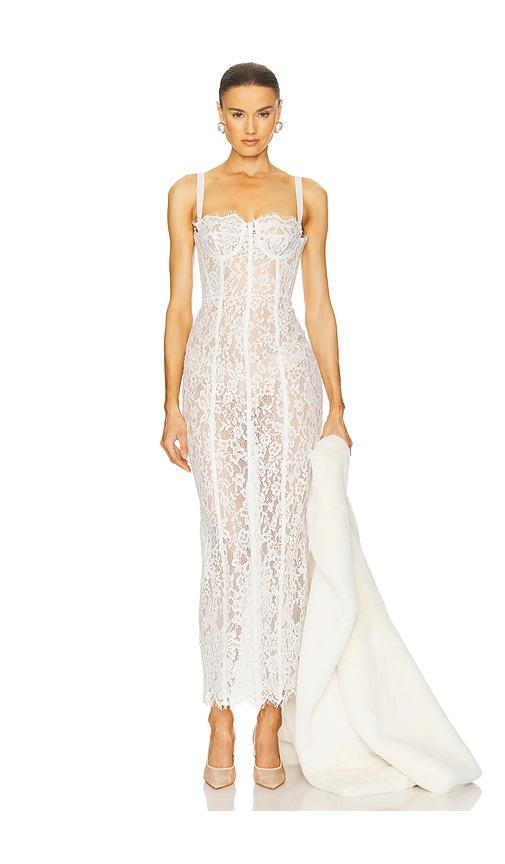 helsa the lace column dress in white. - size m (also in xxs, xs, s)