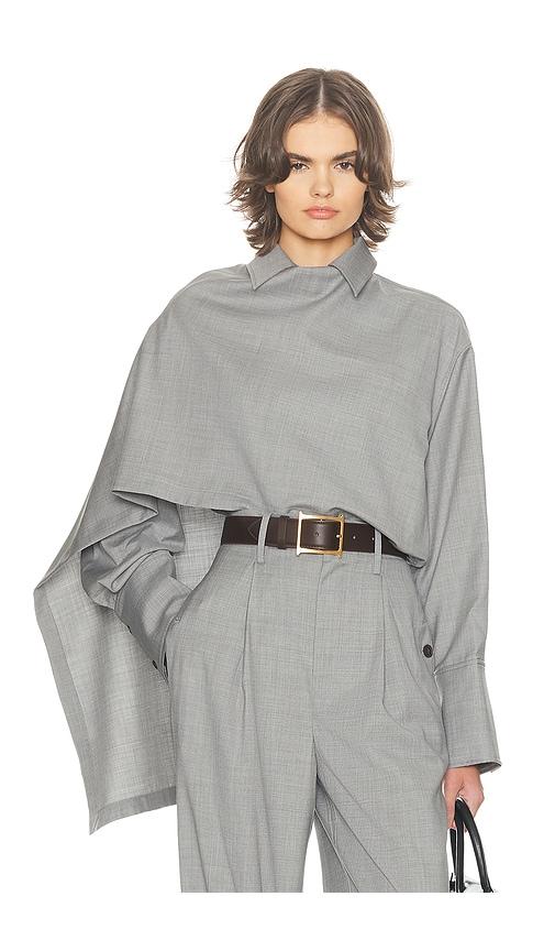 helsa the left bank layered shirt in grey. - size l (also in xs, s, m)