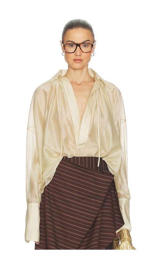 helsa the poet blouse in lemon. - size s (also in xs)