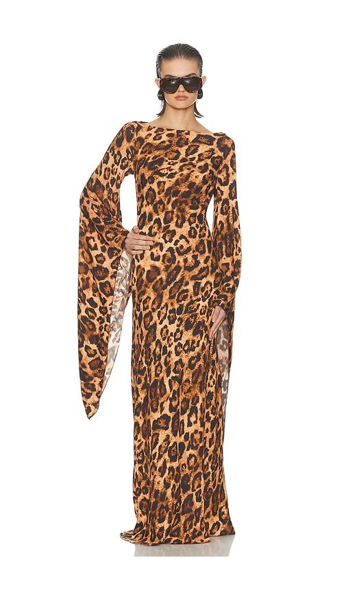 helsa the rosalind dress in brown. - size s (also in xxs, xs)