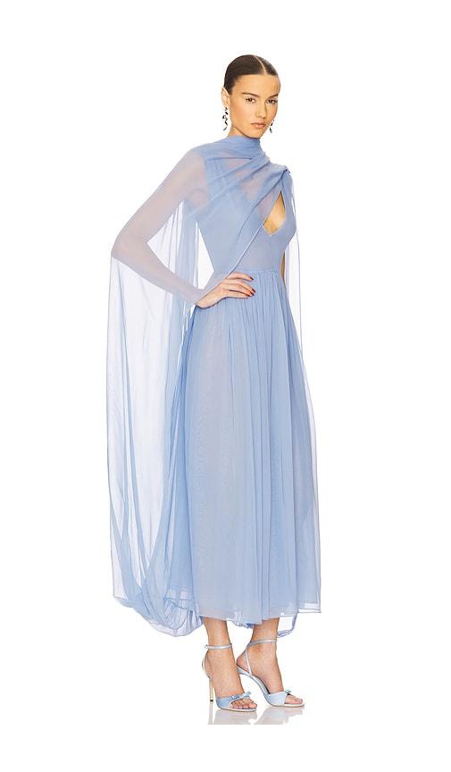 helsa the sabine dress in silk chiffon in blue. - size s (also in xs)