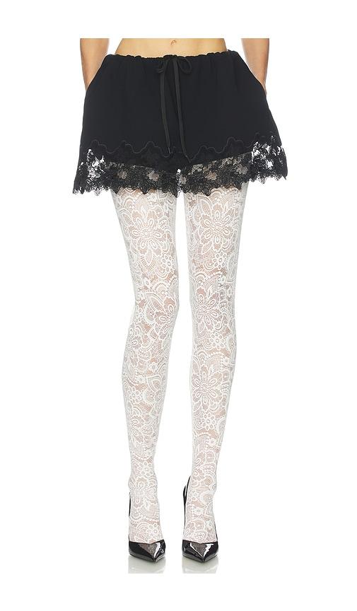 helsa the scrunchie skort in very heavy crepe in black. - size l (also in m, s, xs)