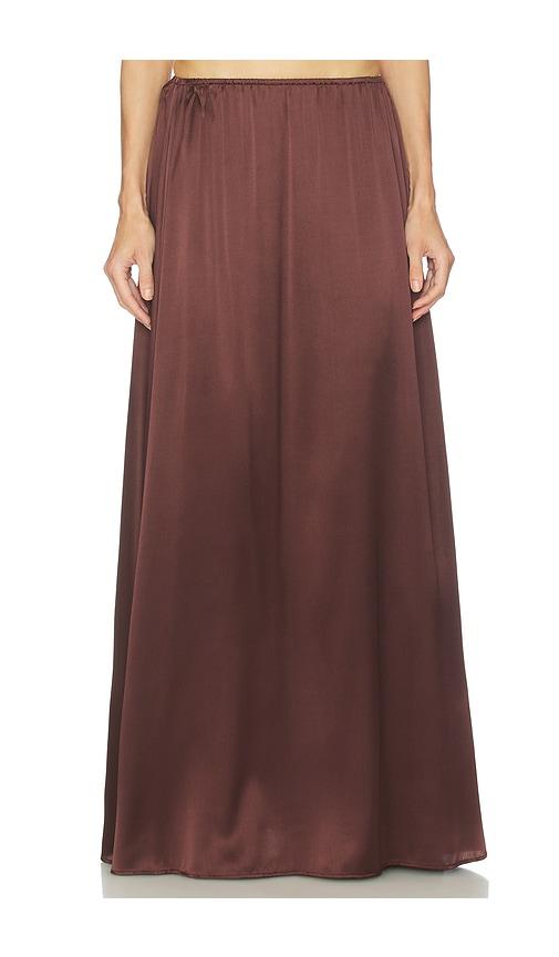 helsa the silk charmeuse maxi skirt in chocolate. - size s (also in xs, xxs)