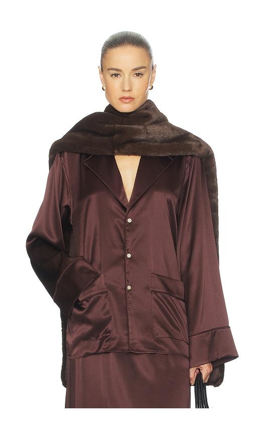helsa the silk charmeuse pajama shirt in brown. - size s (also in xs)