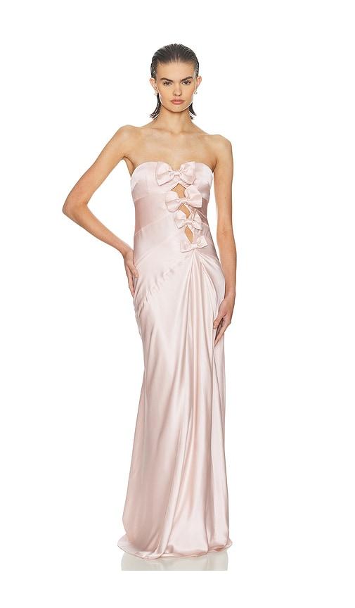 helsa the silk faye dress in blush. - size l (also in s, m, xl)