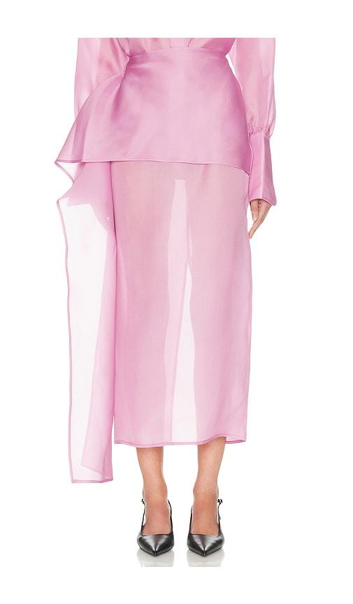 helsa the silk gazar skirt with drape in pink. - size xs (also in xxs)
