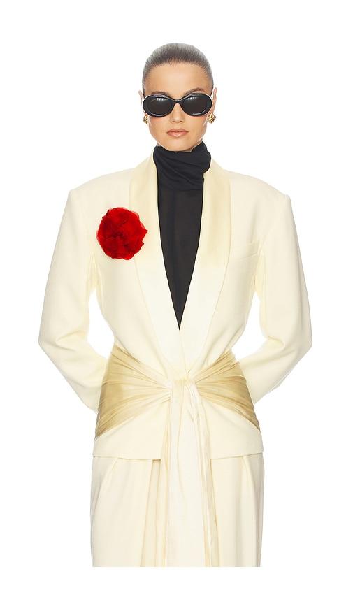 helsa the tux blazer in wool in yellow. - size l (also in m, s, xl, xs, xxs)