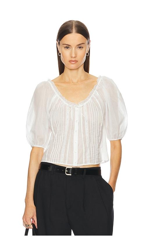helsa voile peasant blouse in white. - size m (also in xl)