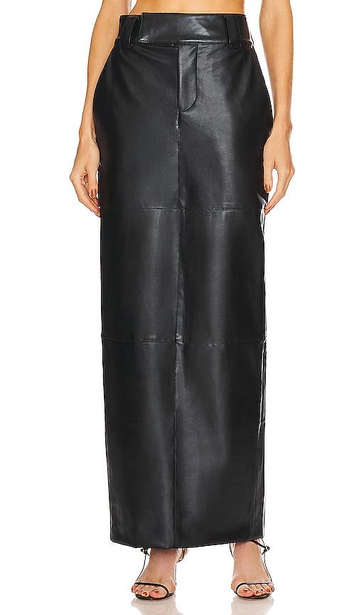 helsa waterbased faux leather midi skirt in black. - size xs (also in xxs)