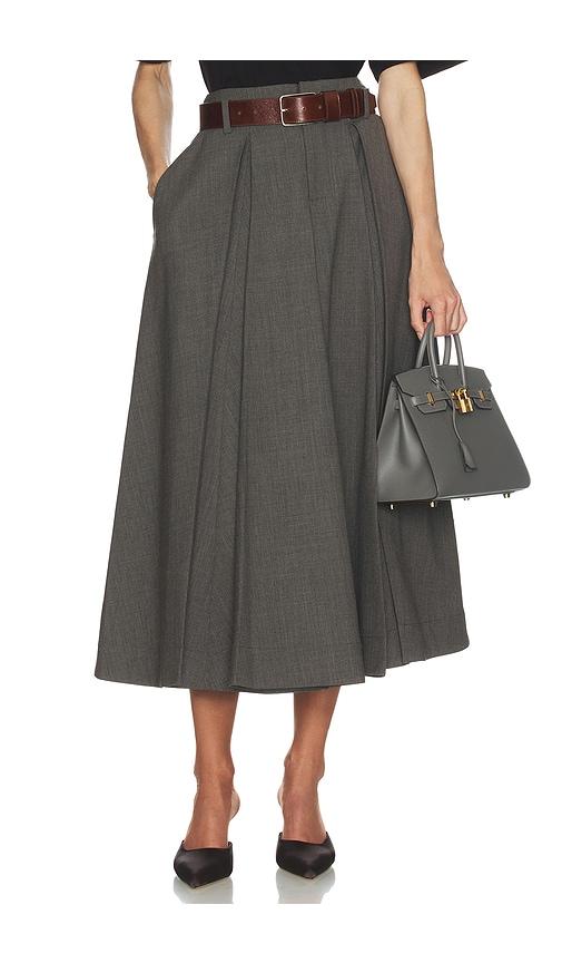helsa wool blend pleated skirt in grey. - size m (also in xxs, xs, s)