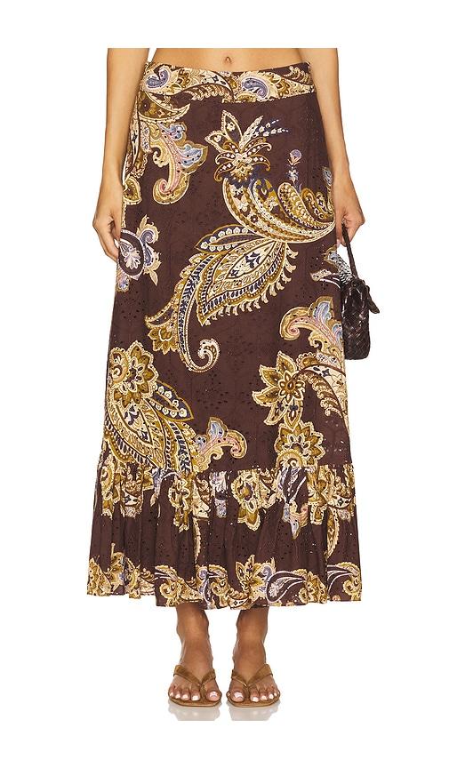 hemant and nandita a line ankle length skirt in chocolate. - size l (also in s, xs, xxs)