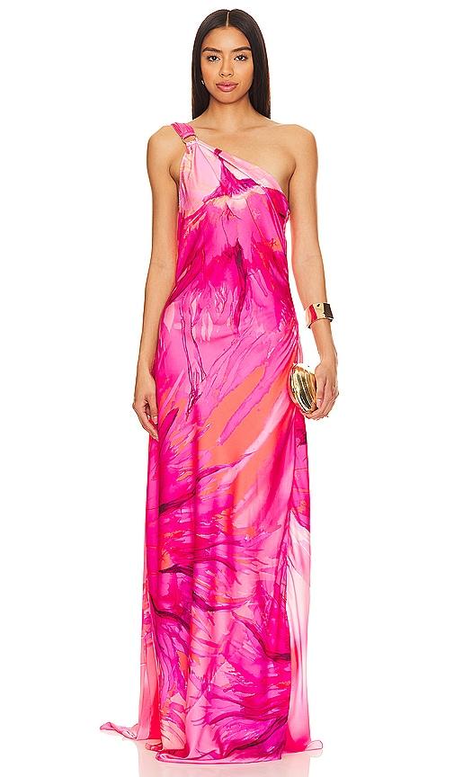 hemant and nandita abira one shoulder maxi dress in pink. - size m (also in xs, s, xxs)