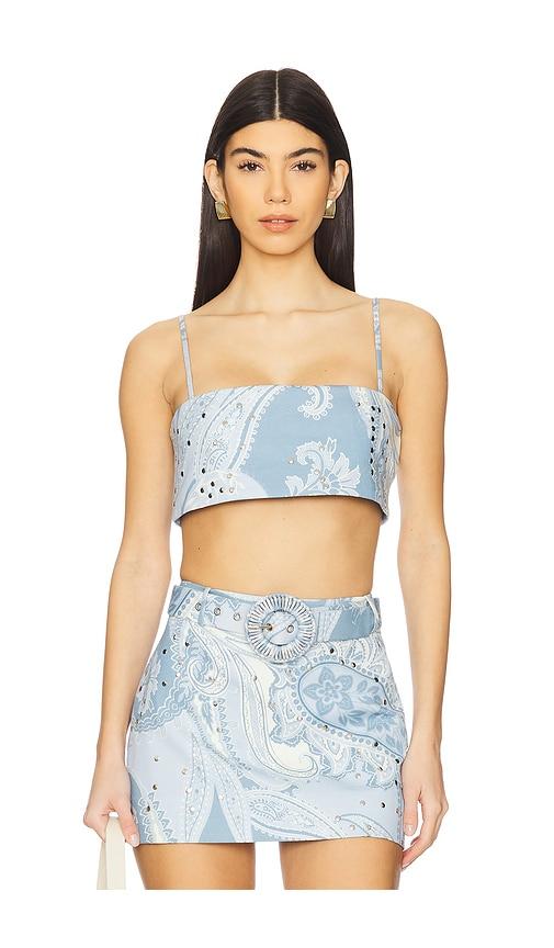 hemant and nandita bustier top in baby blue. - size l (also in s, m, xl)