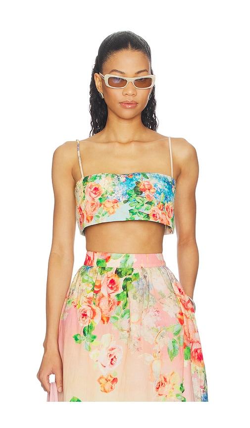 hemant and nandita bustier top in blush,blue. - size l (also in s, xs, m, xl)