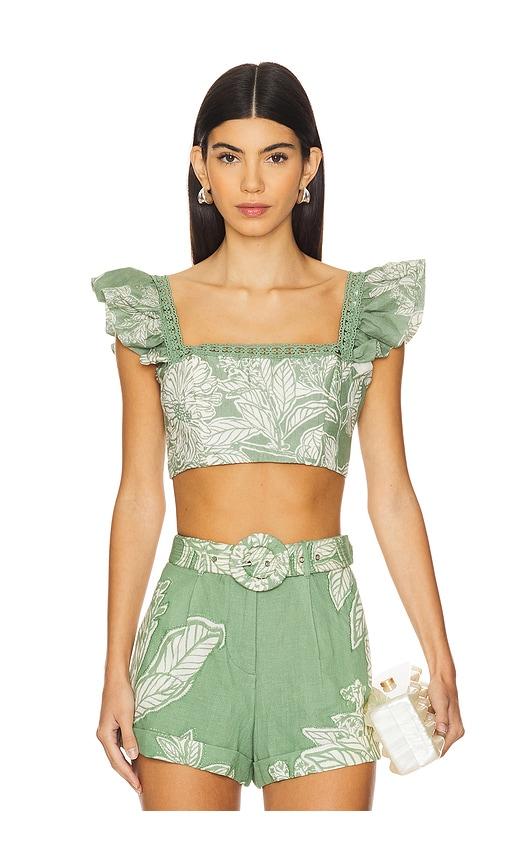 hemant and nandita crop top in green. - size xl (also in xs, l)