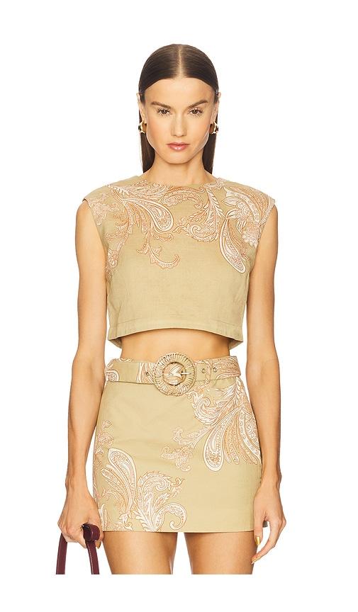 hemant and nandita crop top in olive. - size l (also in xs, m)