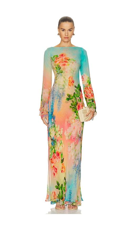 hemant and nandita double layer maxi dress in blue. - size l (also in s, xxs, xs, m)