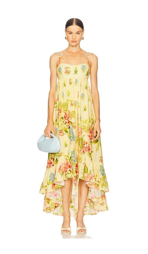 hemant and nandita long dress in lemon. - size l (also in xs)